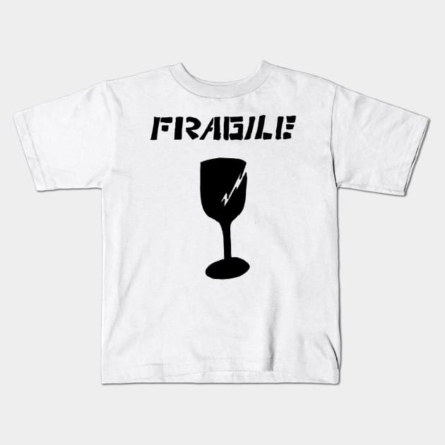 Fragile Breakable Glass Symbol Kids T-Shirt by MacSquiddles